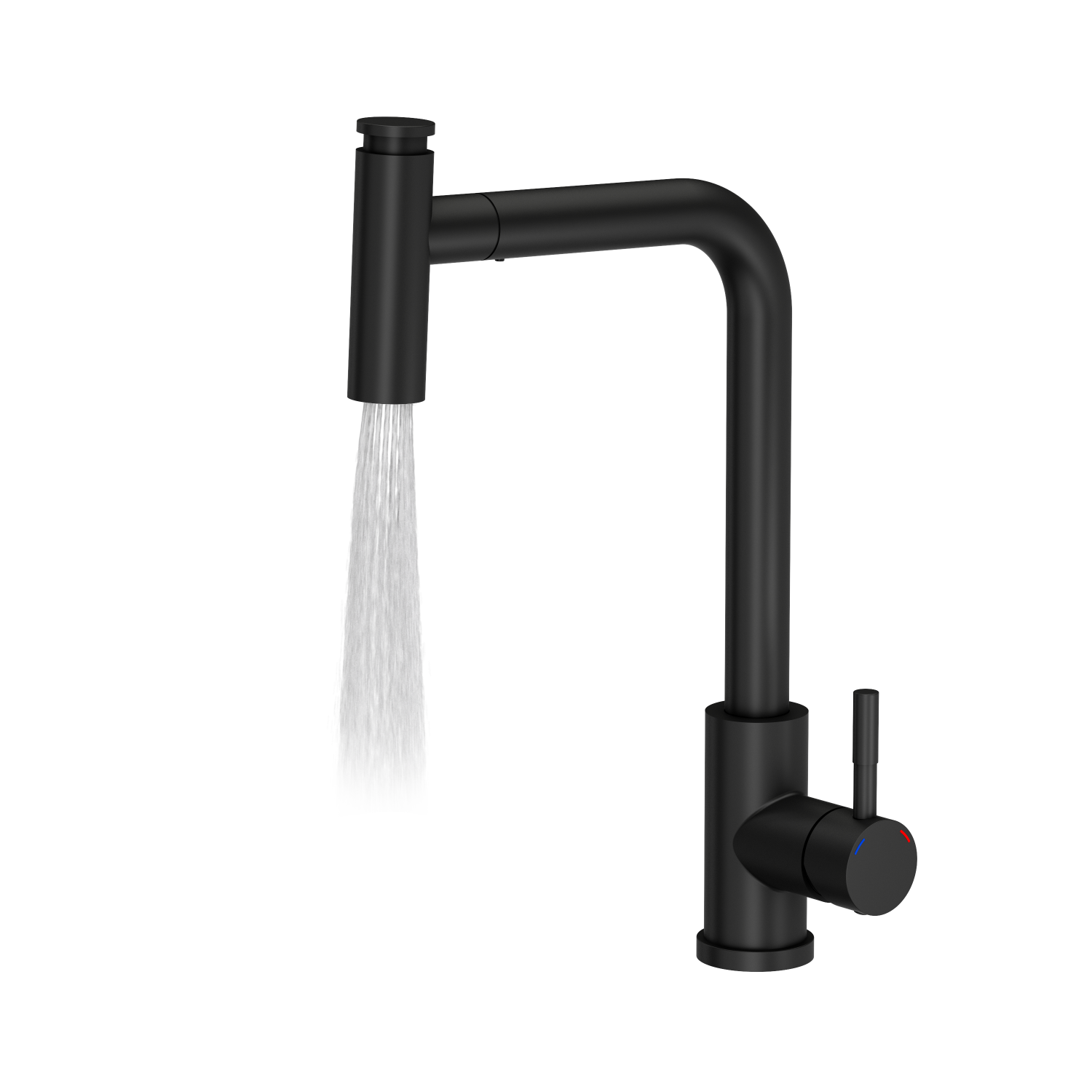 Quadron Meryl pull our tap with spray function, Matte Black