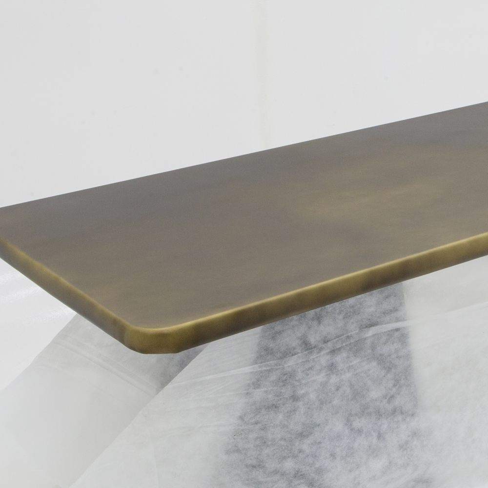 Olif Crudo Patinated Brass worktop, various sizes, rounded edges