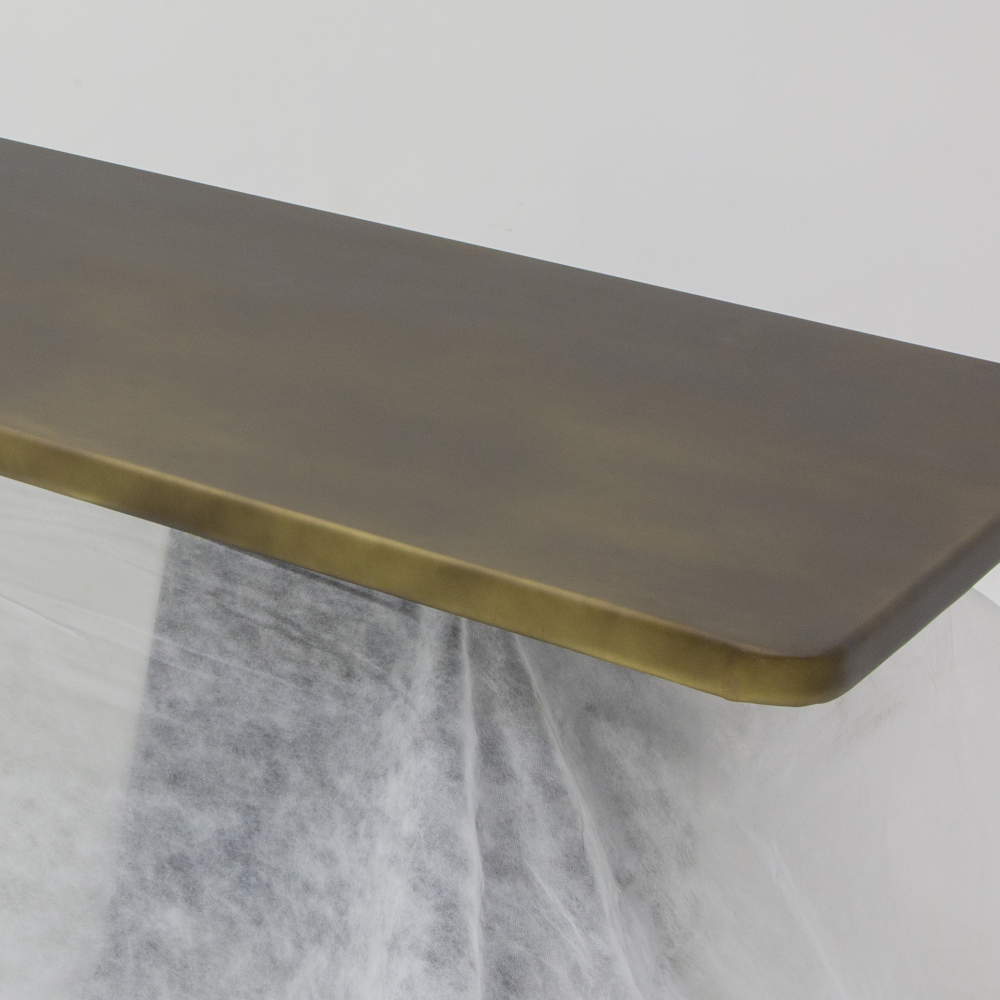 Olif Crudo Patinated Brass worktop, various sizes, rounded edges
