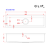 Olif Crudo Trough 68 Patinated Brass, undermount or topmount