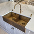 Olif Crudo 90 Belfast Patinated Brass kitchen sink, double