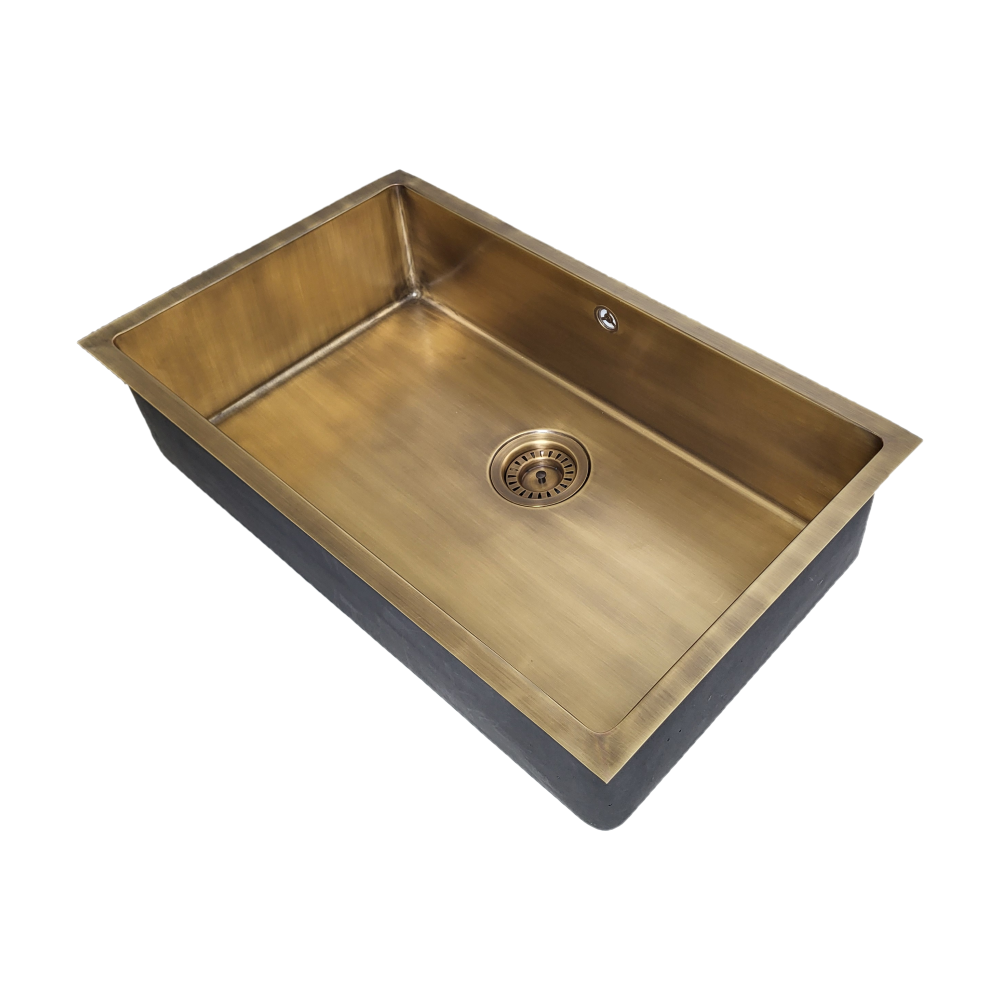 Olif Crudo Rondo 70 Patinated Brass kitchen sink, undermount or topmount