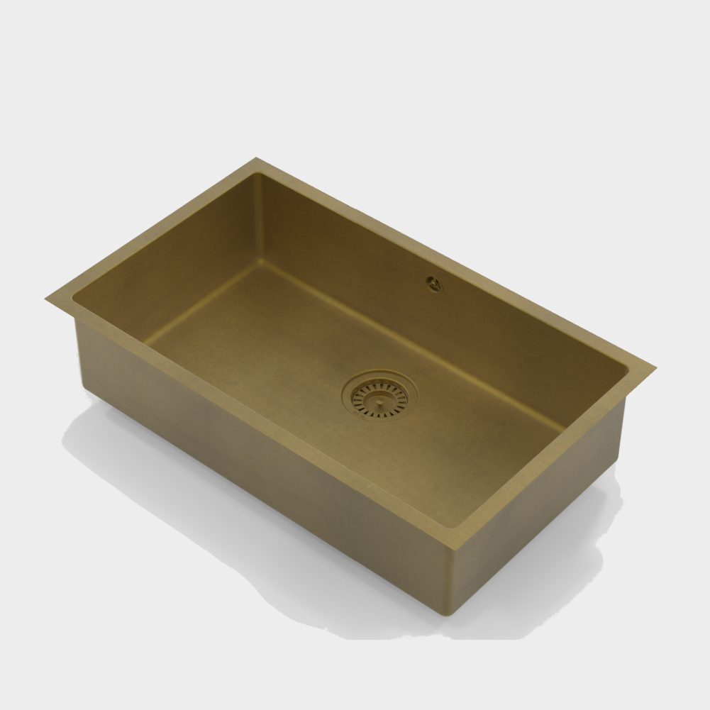 Olif Crudo Rondo 70 Patinated Brass kitchen sink, undermount or topmount