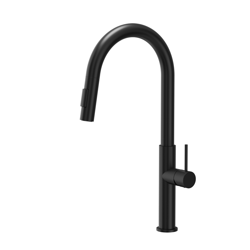 Quadron Darcy Pure Carbon pull-out kitchen tap, with spray button