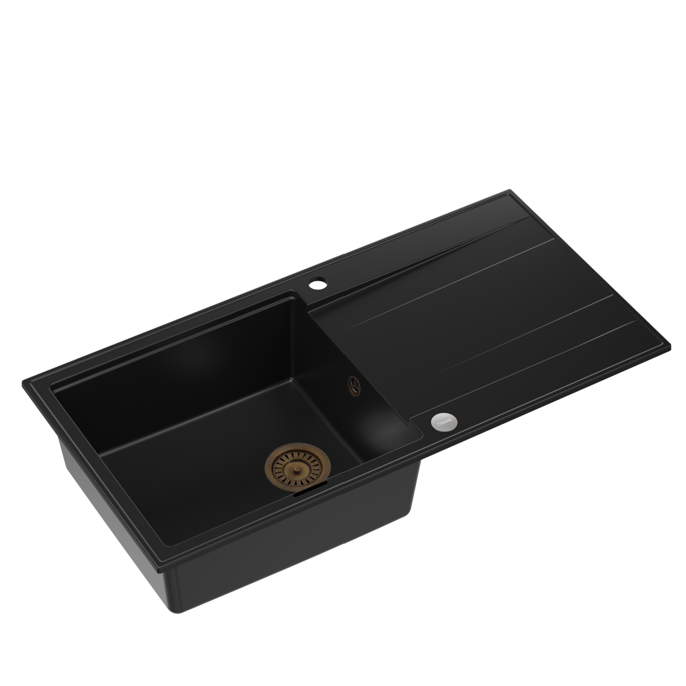 Quadron Evan 146 XL Black Patinated Brass inset kitchen sink