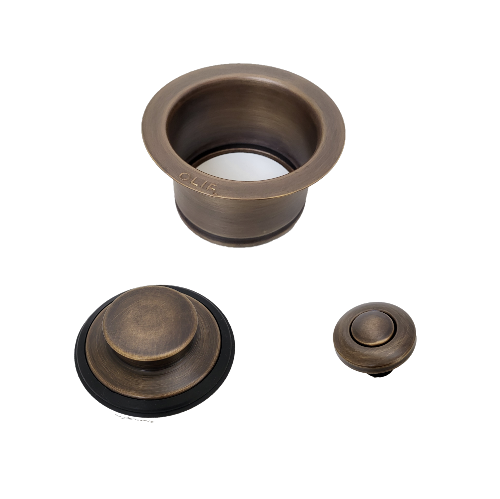 InSinkerator Flange, Stopper, Air-switch Patinated Brass (pre-2025 models)