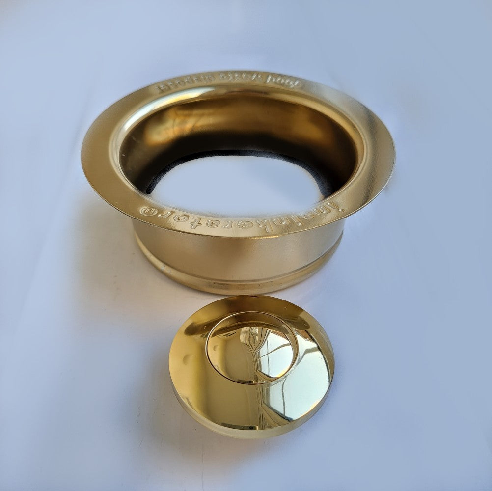 Flange, Stopper & Air-switch Button GOLD finish (stable) for Insinkerator