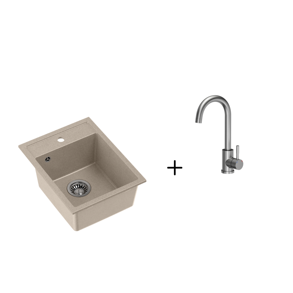 Quadron Johnny 90 River Sand topmount sink