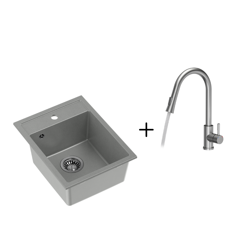 Quadron Johnny 90 Silver Stone topmount sink