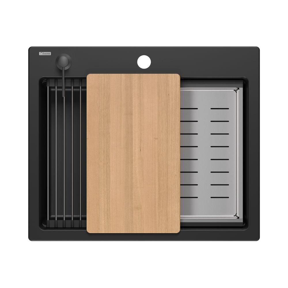 Quadron Kurt Pure Carbon inset kitchen workstation