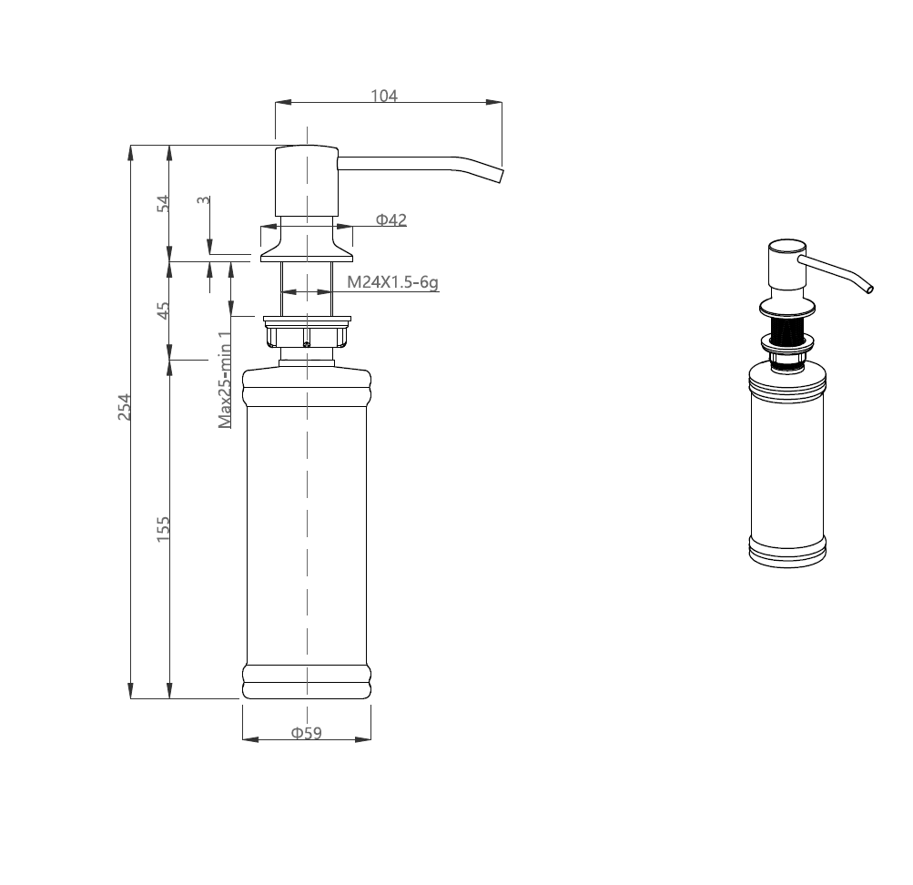 Quadron Keira Gold liquid dispenser