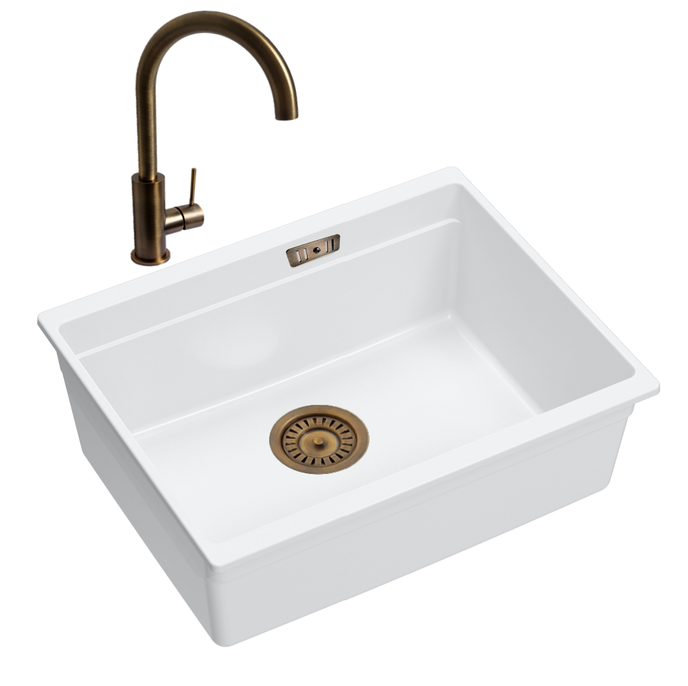 Quadron Logan 100 White Mix & Match, undermount sink
