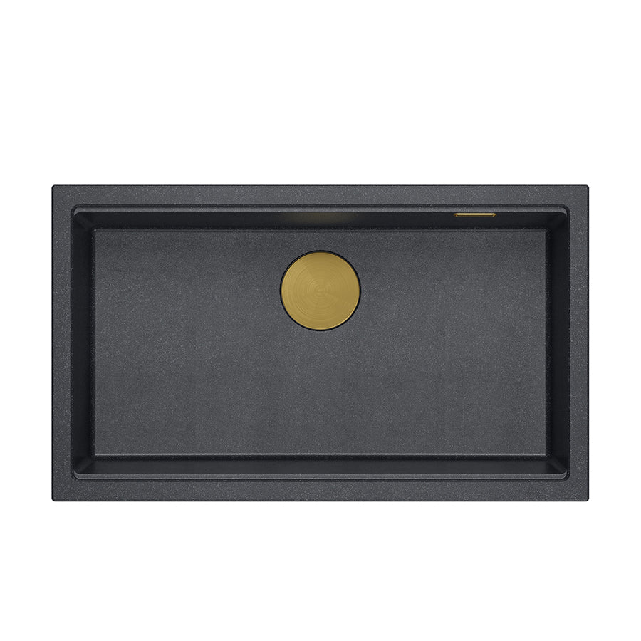 Black Large Sink Gold Copper Waste Undermount Quadron Logan 110 black-large-sink-gold-copper-waste-undermount-quadron-logan-110