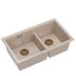 Quadron Logan 120 Pearl Beige Patinated Brass, topmount or undermount sink