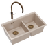 Quadron Logan 120 Pearl Beige Patinated Brass, topmount or undermount sink