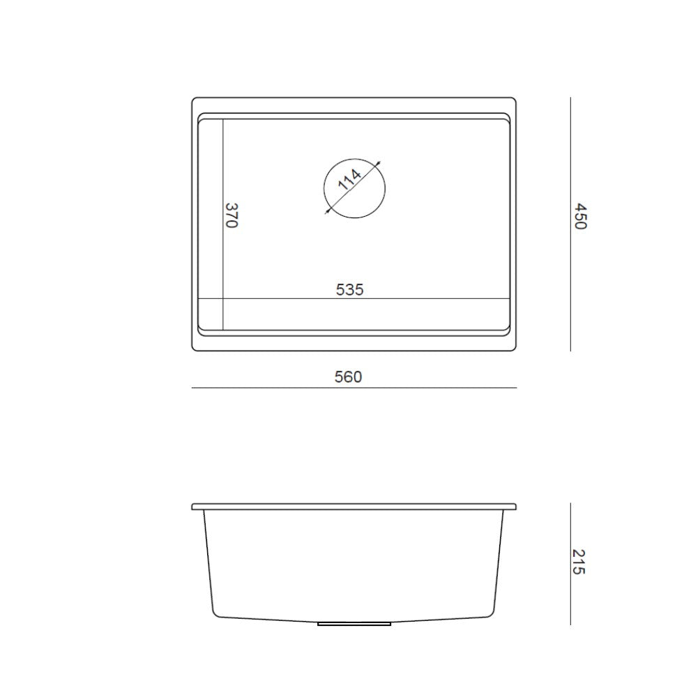 Quadron Logan 100 White, undermount sink