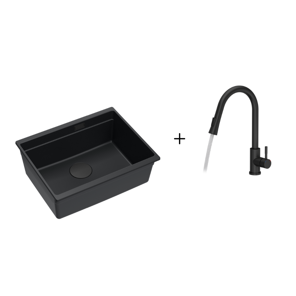 Quadron Logan 100 Pure Carbon, undermount sink