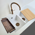 Quadron Logan 151 White Patinated Brass, topmount or undermount sink