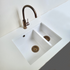 Quadron Logan 151 White Patinated Brass, topmount or undermount sink