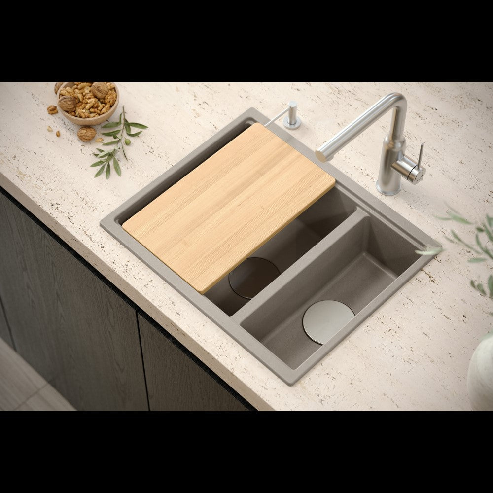 Quadron Logan 151 Grey, topmount or undermount sink