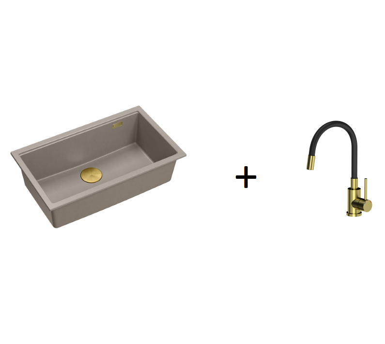 Quadron Logan 110 Soft Taupe Mix & Match, topmount or undermount sink