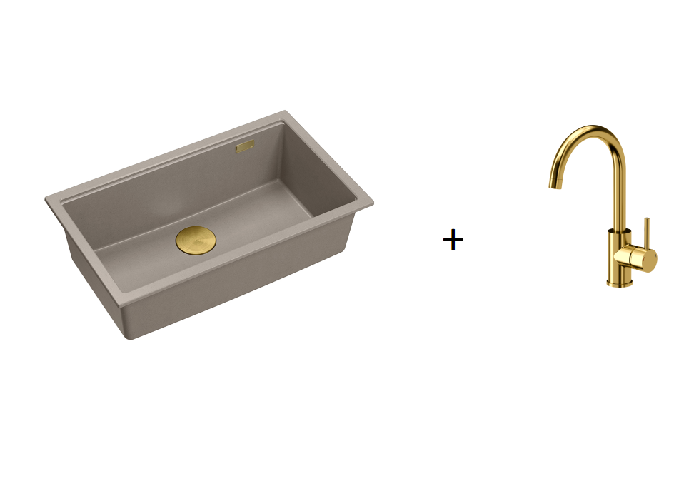 Quadron Logan 110 Soft Taupe Mix & Match, topmount or undermount sink