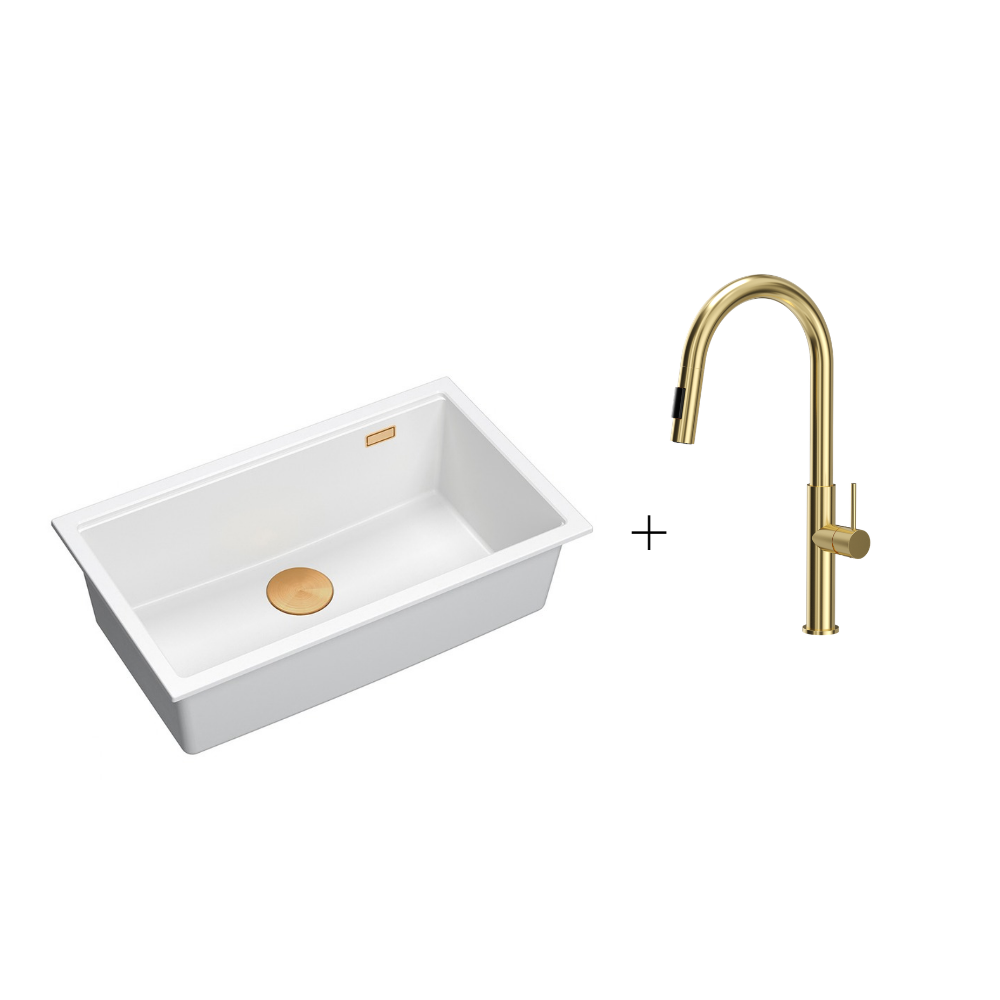 Quadron Logan 110 White Mix & Match, topmount or undermount sink