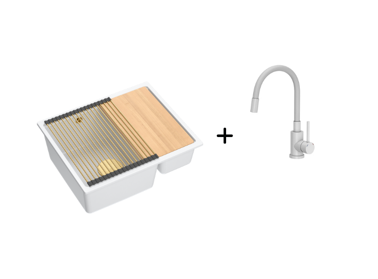 Quadron Logan 151 White Mix & Match, topmount or undermount sink