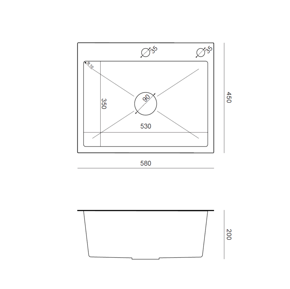 Quadron Luke 110 Black PVD Nano workstation sink