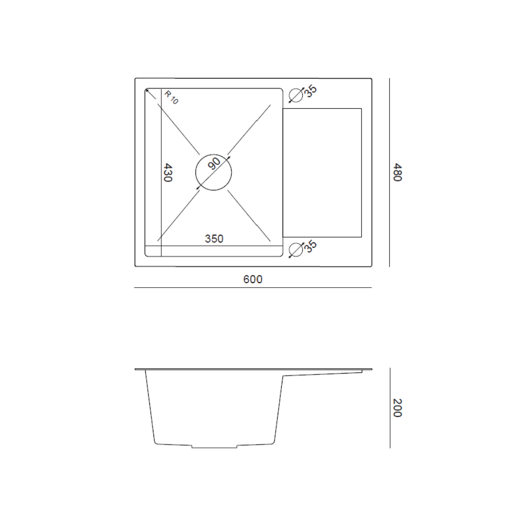 Quadron Luke 116 Black PVD Nano kitchen sink