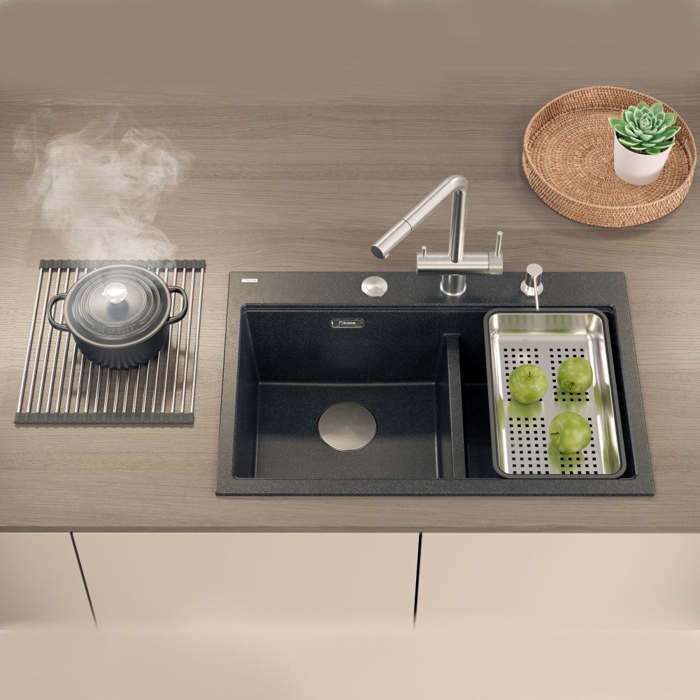 Quadron Marc 120 Black Diamond inset kitchen workstation