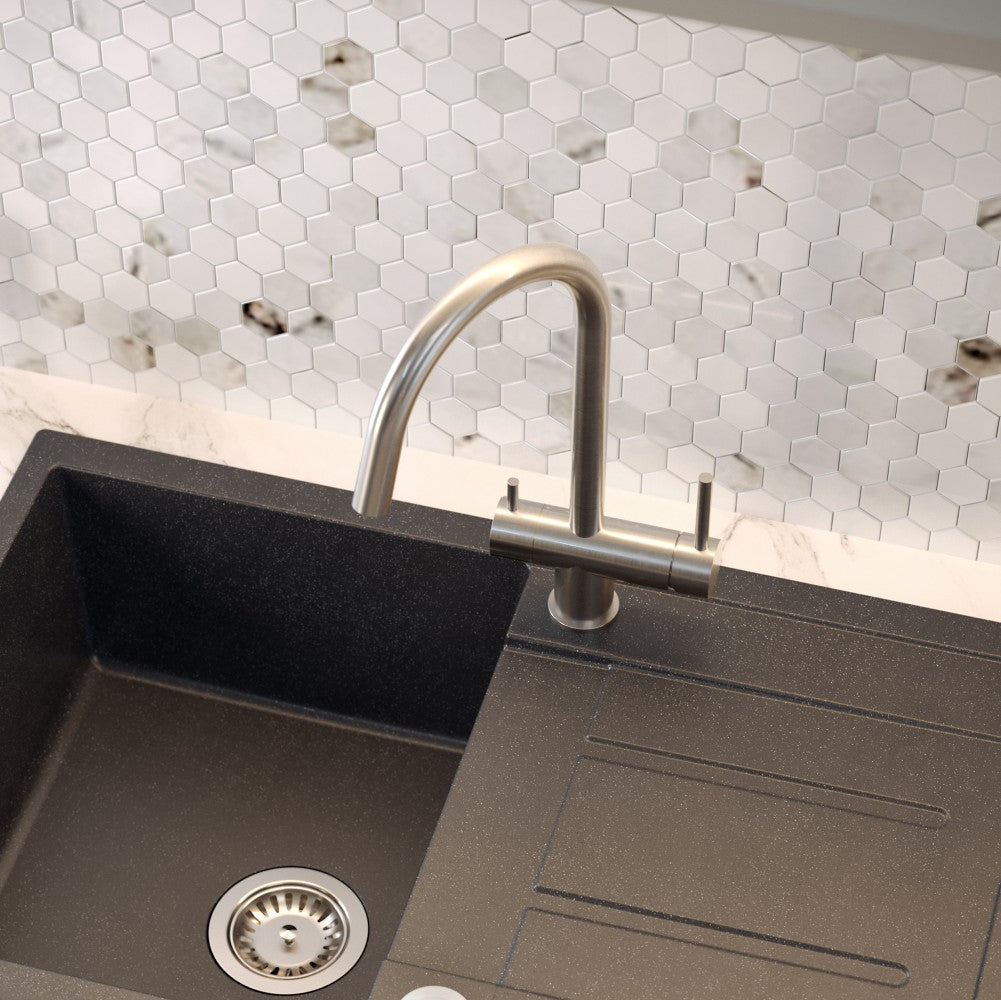 Quadron Caren 3-Way Filter Tap Steel