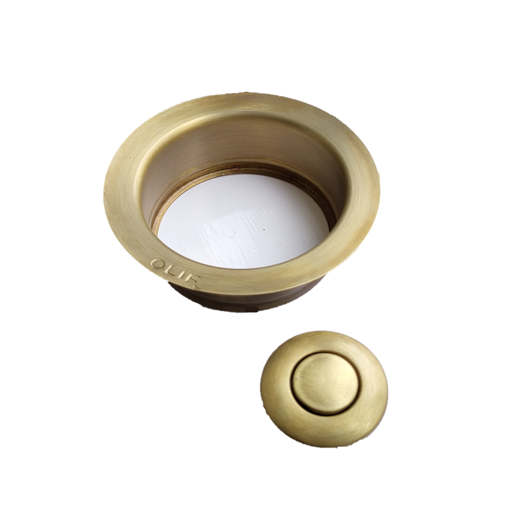 InSinkerator Flange, Stopper, Air-switch Matte Virgin brass (pre-2025 models)