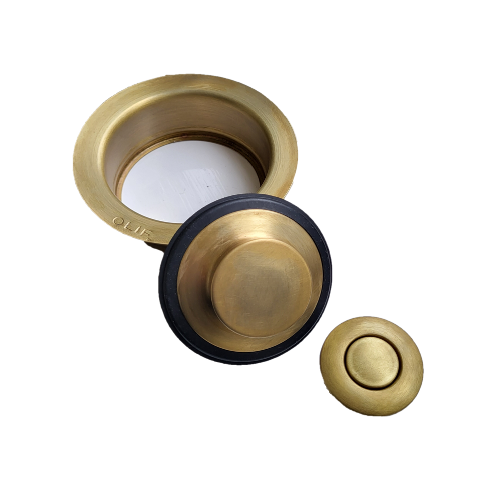 InSinkerator Flange, Stopper, Air-switch Matte Virgin brass (pre-2025 models)