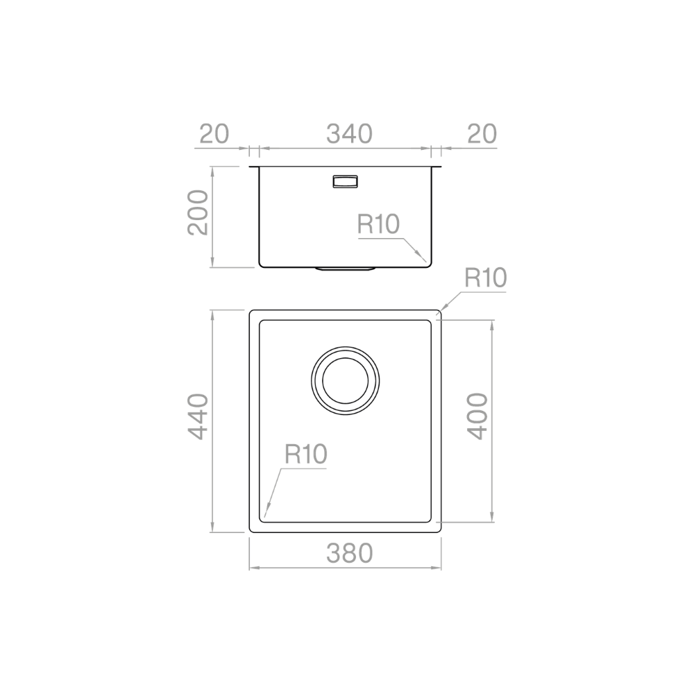 Artinox Radius Marina 34, outdoor kitchen sink
