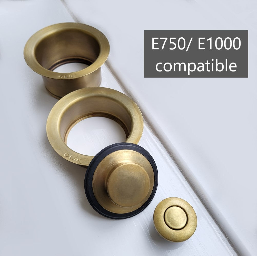 InSinkerator Flange, Stopper, Air-switch Matte Virgin brass (E750, E1000)