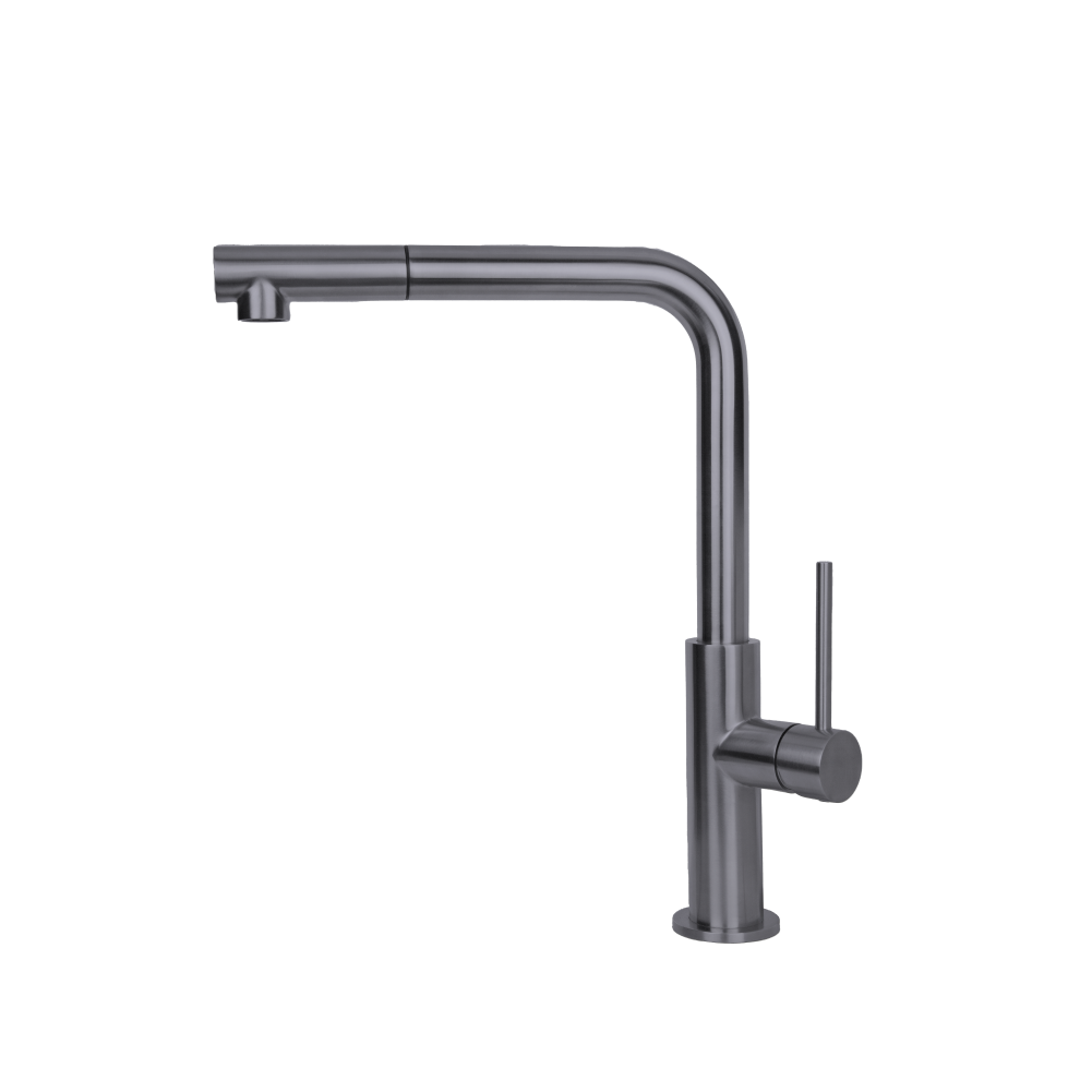 Artinox Vitra Gun Metal pull out kitchen tap, stainless steel