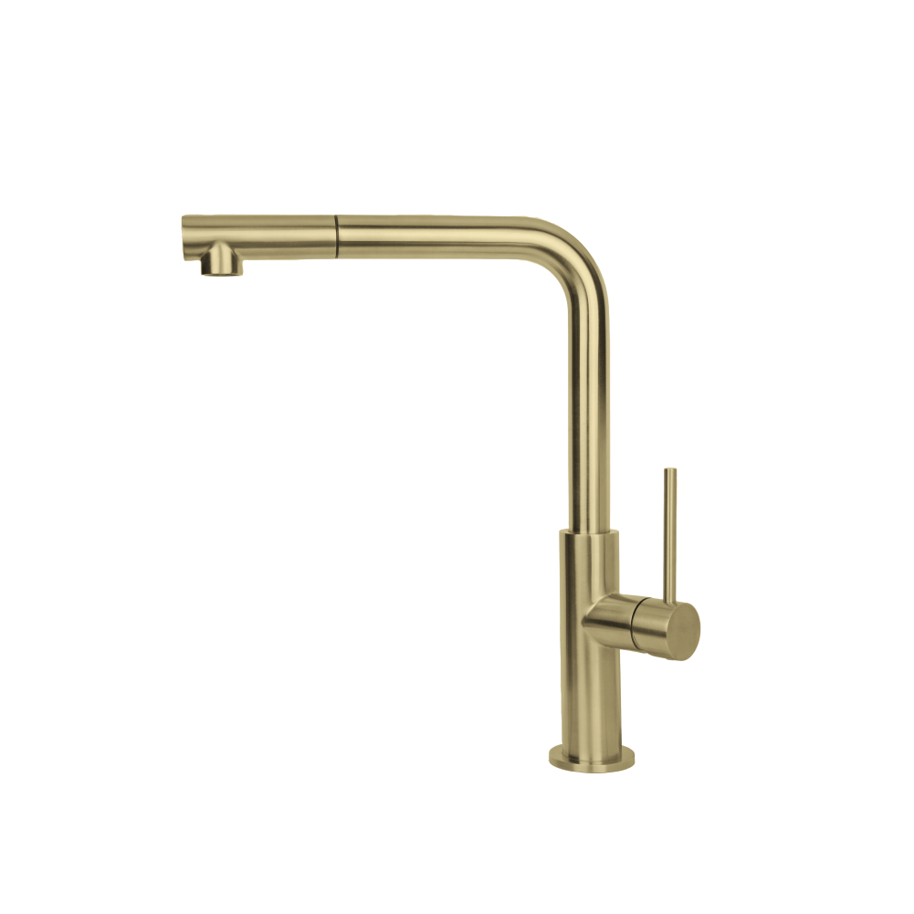 Artinox Vitra Pale Gold pull out kitchen tap, stainless steel