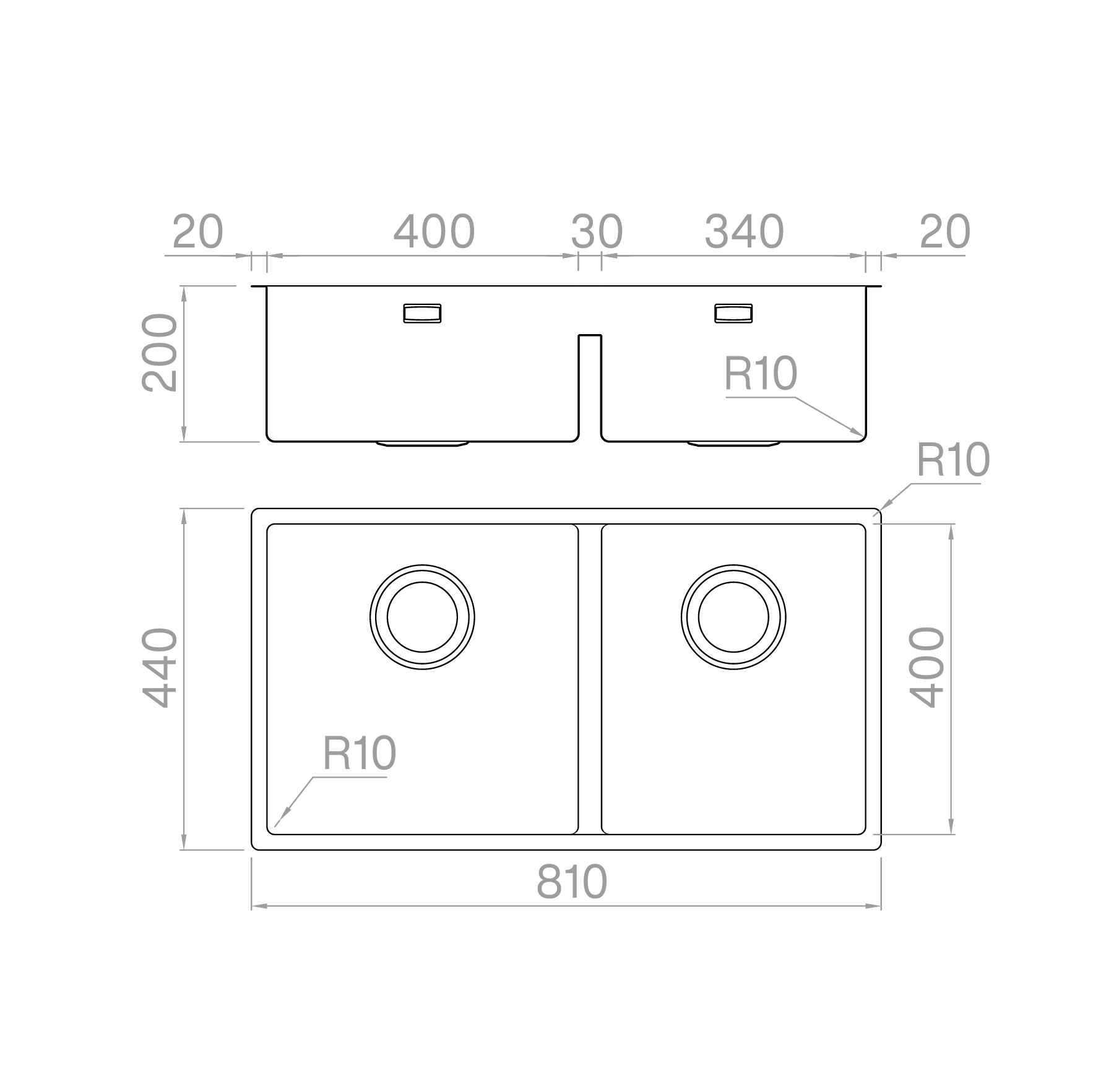 Artinox Mose SB81, topmount or undermount sink