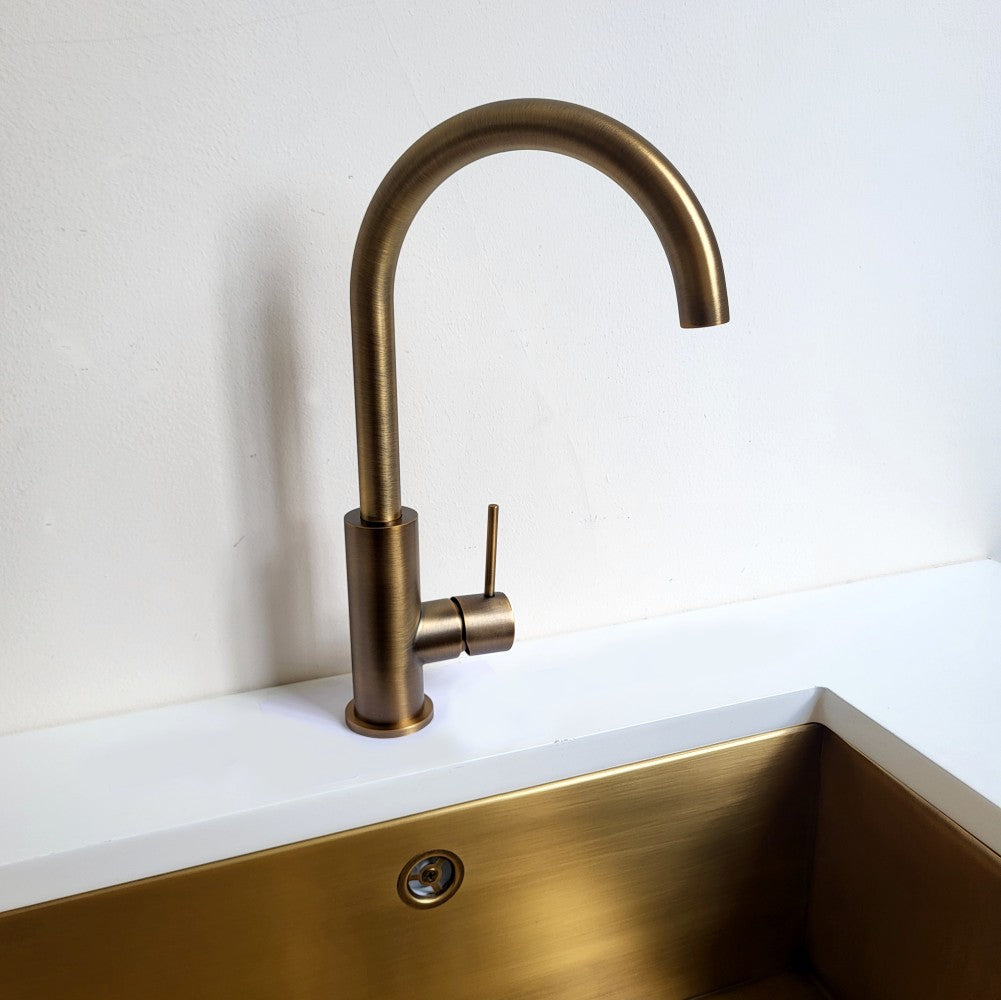 Quadron Naomi Patinated Brass (STABLE) kitchen mixer tap