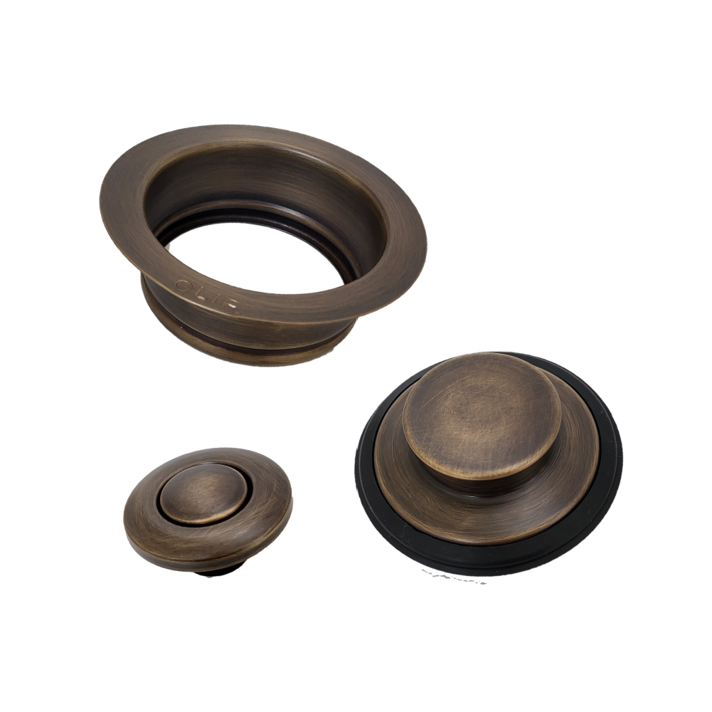 InSinkerator Flange, Stopper, Air-switch Patinated Brass (pre-2025 models)