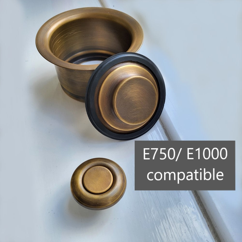 InSinkerator Flange, Stopper, Air-switch Patinated Brass (E750, E1000)