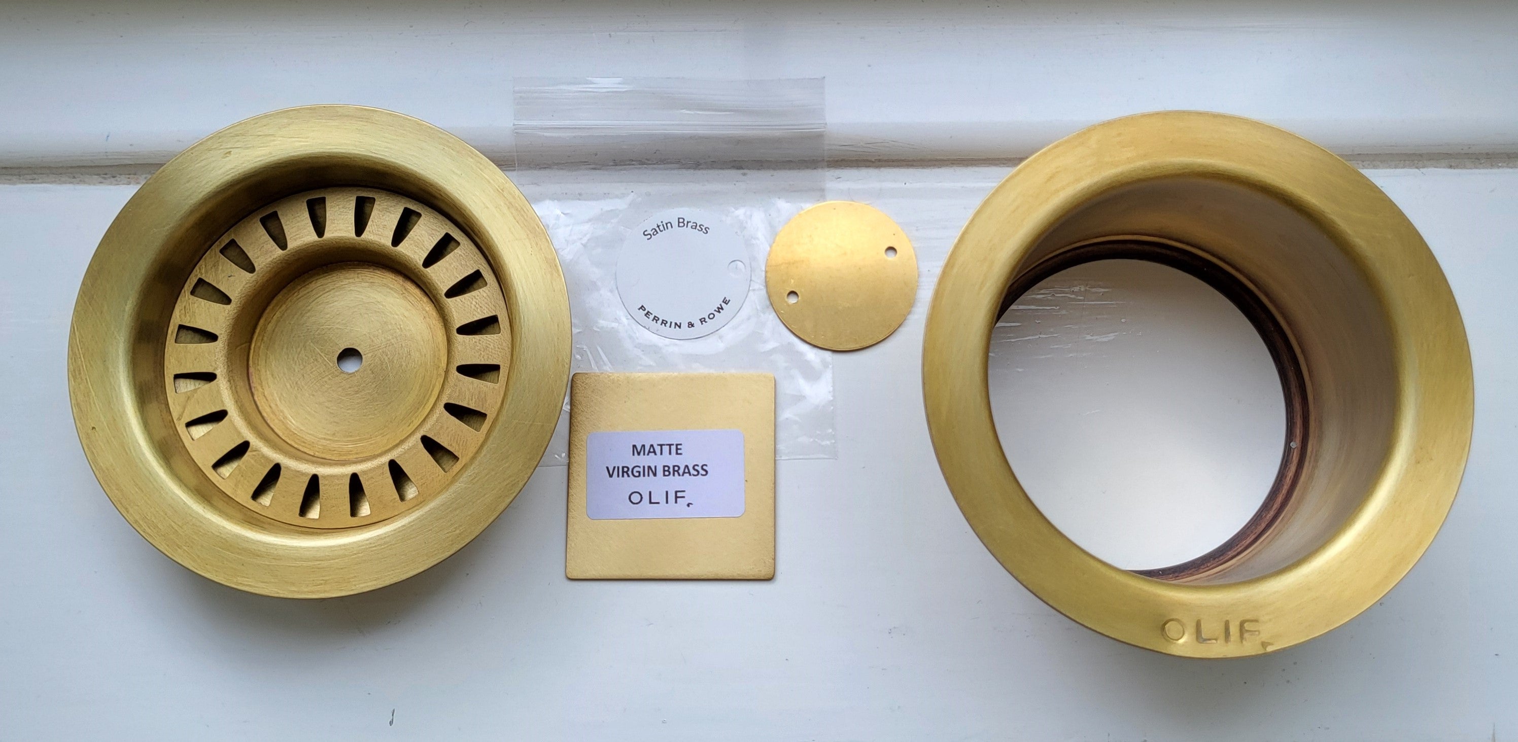 Crudo Kitchen Sink Overflow Matte Virgin Brass