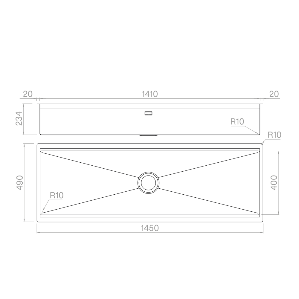 Artinox Planum XT 141 undermount multi-level sink