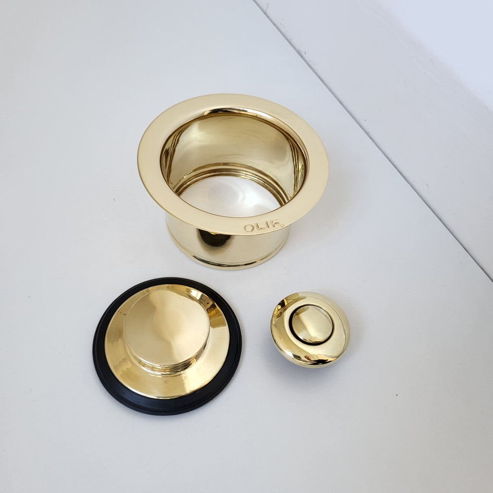 InSinkerator Flange, Stopper, Air-switch Virgin Polished Brass (pre-2025 models)