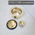 InSinkerator Flange, Stopper, Air-switch Virgin Polished Brass (E750, E1000)