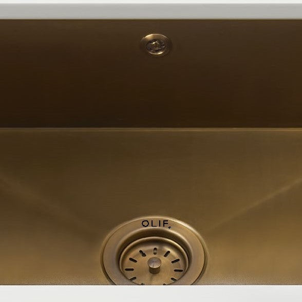 Olif Crudo 50 Patinated Brass kitchen sink, undermount or topmount