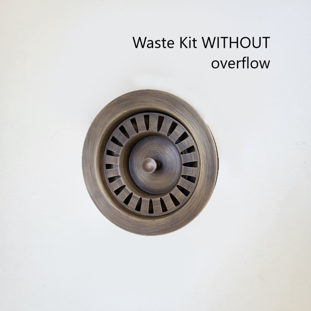 Crudo Single Plumbing Kit with BS Waste & WITHOUT Overflow Patinated Brass