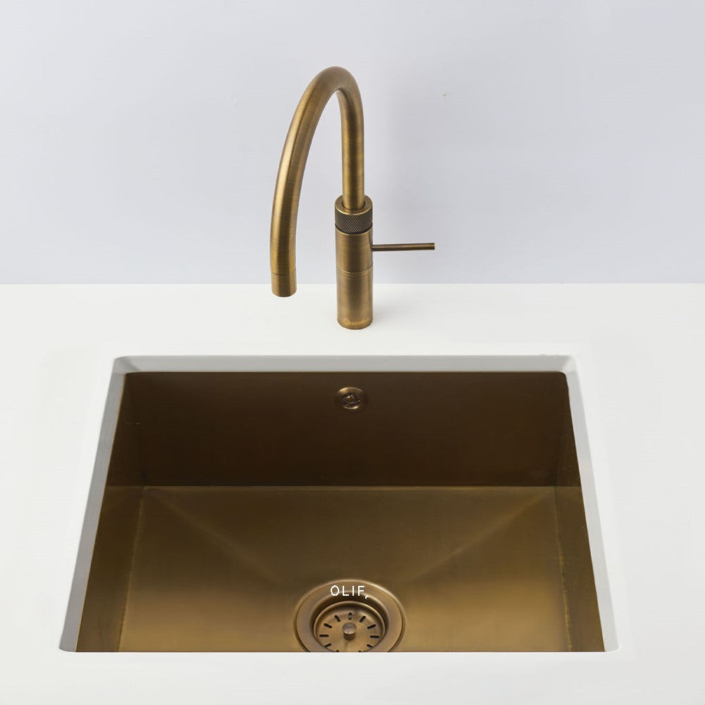 Olif Crudo 50 Patinated Brass kitchen sink, undermount or topmount