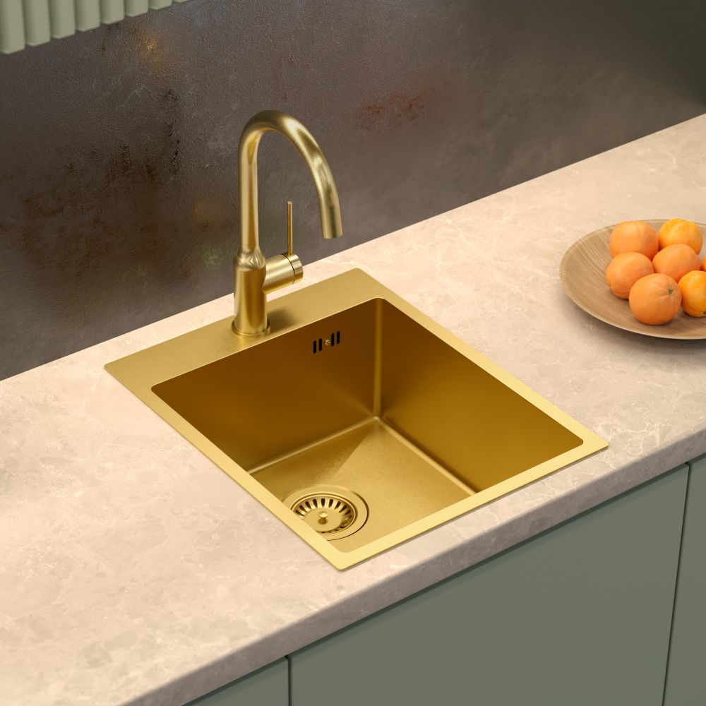 Quadron Russel 90 Gold, PVD Nano kitchen sink